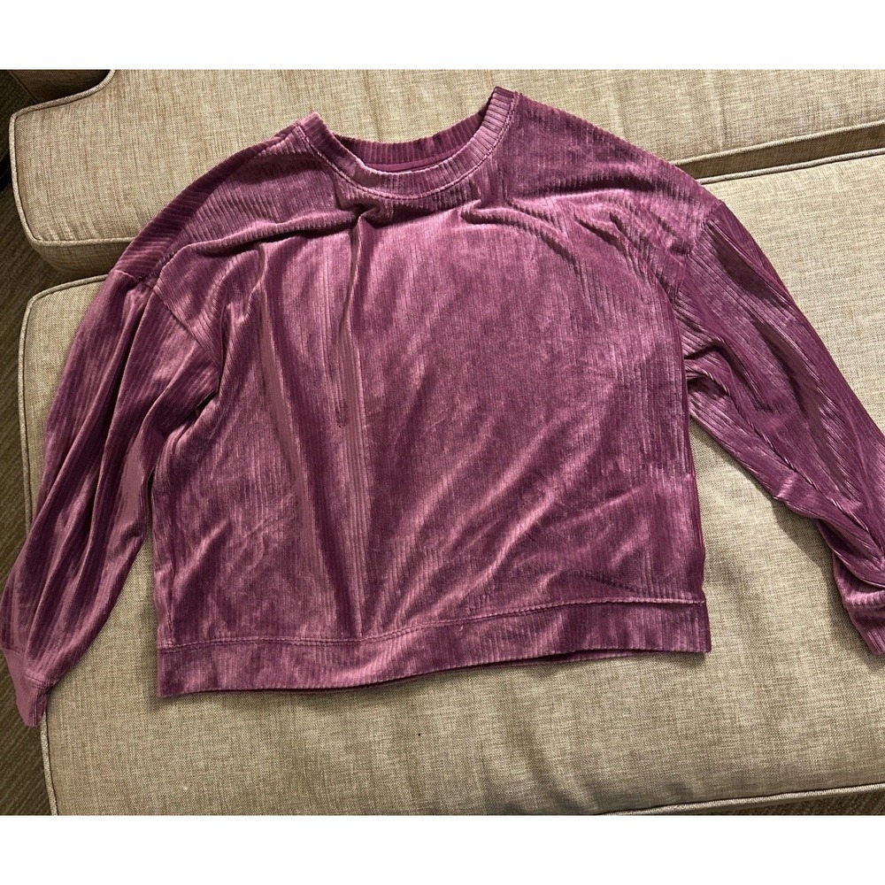 Wonder Nation Girl's Red Velour Long Sleeve Pullover Top Shirt Size XL 14-16